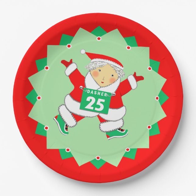 Prato De Papel Running Runner Christmas Holiday (Frente)