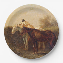 Prato De Papel Rurais Rendezvous (Beijo Romântico em Horseback)