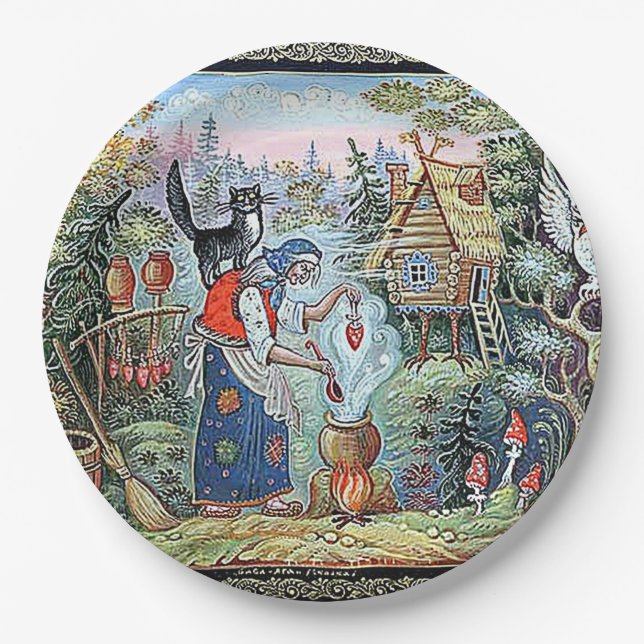 PRATO DE PAPEL RUSSIAN  FAIRYTALE "BABA JAGA" PAPER PLATES (Frente)