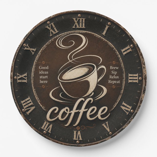 Prato De Papel Rustic Coffee Bar Decor Gift (Frente)