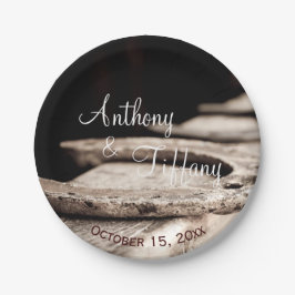 Prato De Papel Rustic Country Ferradura o Cowboy Casando Papo de 