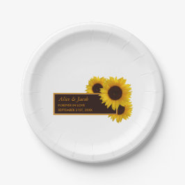 Prato De Papel Rustic Country Sunflower - Casamento Floral