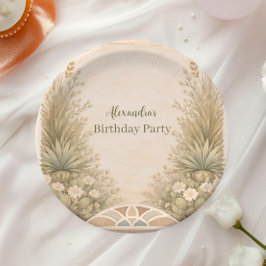 Prato De Papel Rustic Desert Meadow Birthday