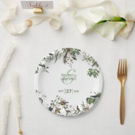 Prato De Papel Rustic Eucalyptus Deixa Vintage Greenery Casamento