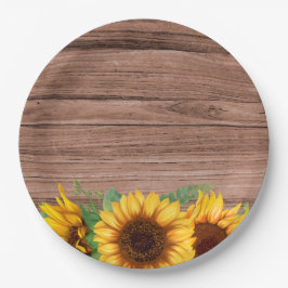 Prato De Papel Rustic Fall Sunflower | Baby Shower