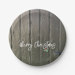 Prato De Papel Rustic Felry Christmas Holly Black Barn Door