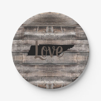 Prato De Papel rustic TENNESSEE LOVE in script |