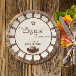Prato De Papel Rustic Wild West Cowboy Baby Shower