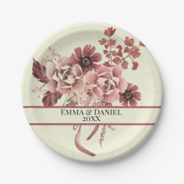 Prato De Papel Rústica Autumn Blooms Cream Backcolor