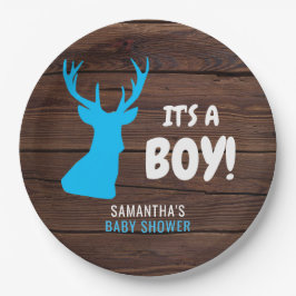 Prato De Papel Rústico Buck Deer Wood É Um Papel Chá de fraldas