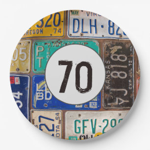Prato De Papel Rusty License Plates 70 Birthday