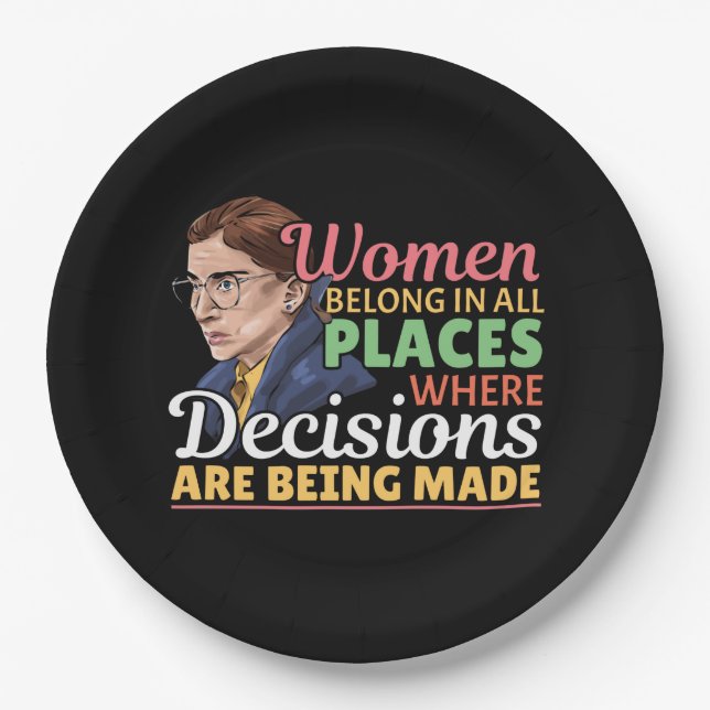 Prato De Papel Ruth Bader Ginsburg Juiz Feminista (Frente)