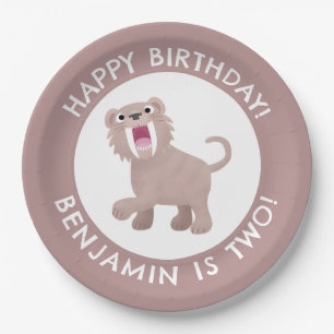 Prato De Papel Saber Toothed Tiger Smilodon anos personalizados