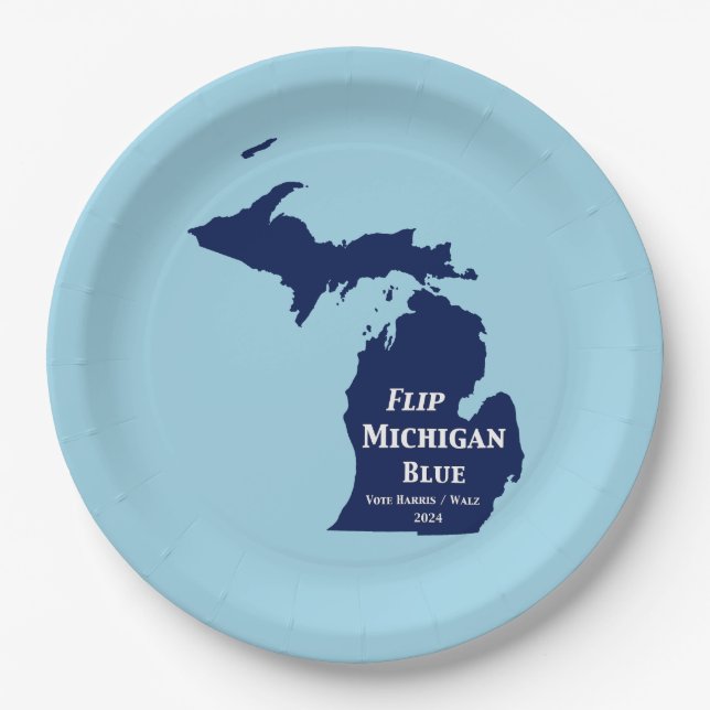 Prato De Papel Sacudir Michigan Blue em 2024 (Frente)