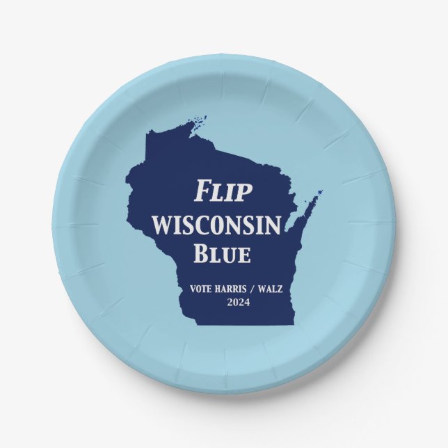 Prato De Papel Sacudir Wisconsin Blue em 2024 (Frente)