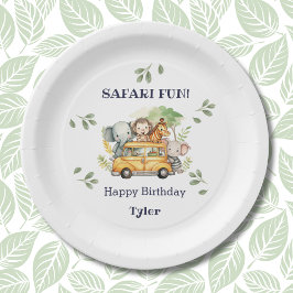Prato De Papel Safari Animal Jungle Birthday