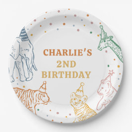 Prato De Papel Safari Wild Animals 2nd Birthday