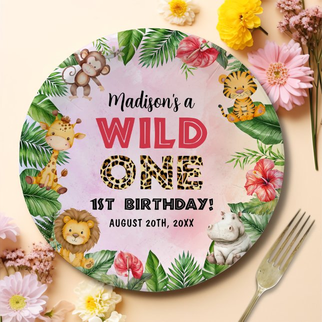 Prato De Papel Safari Wild One primeiro aniversario (Criador carregado)