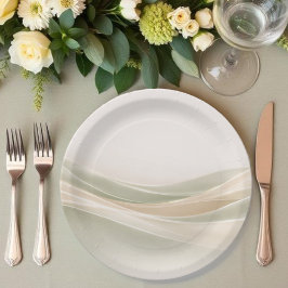 Prato De Papel Sage Green and Ivory