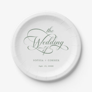 Prato De Papel Sage Green Delicate Elegant Script Wedding