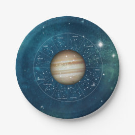 Prato De Papel Sagitário Símbolo de Astrologia Zodiac - Planeta J