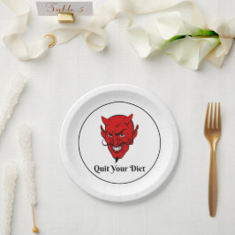 Prato De Papel Sai da Satã do Diet Devil