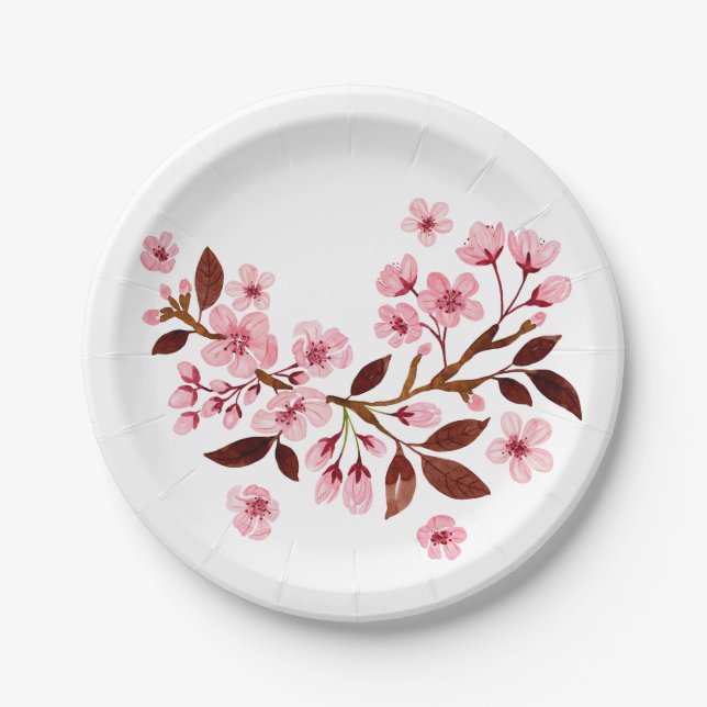 Prato De Papel Sakura Rosa (Frente)