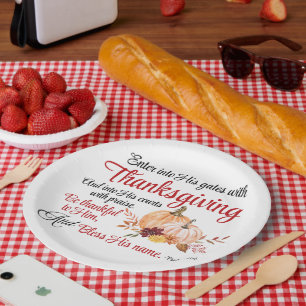 Prato De Papel Salm 100:4 Entre em seus portões com Ação de Graça