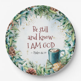 Prato De Papel Salmo 46:10 Esteja quieto e saiba que sou Deus Nat