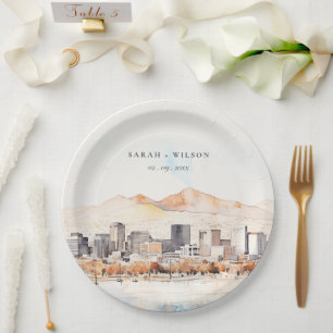 Prato De Papel Salt Lake City, Utah Paisagem Casamento Aquarela