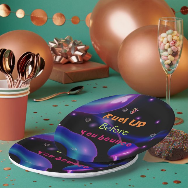 Prato De Papel Saltar Trampoline festa de aniversário de menina c (Múltiplo)