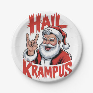 Prato De Papel Salve Krampus Diabo Chifre Krampus Rock