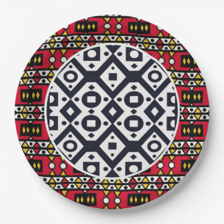 Prato De Papel Samakaka Paper Plates (Padrão Africano, Angolano)