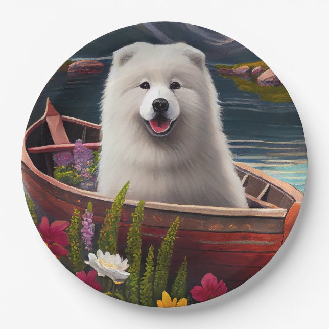 Prato De Papel Samoyed em um Paddle: Uma Aventura Cênica (Frente)