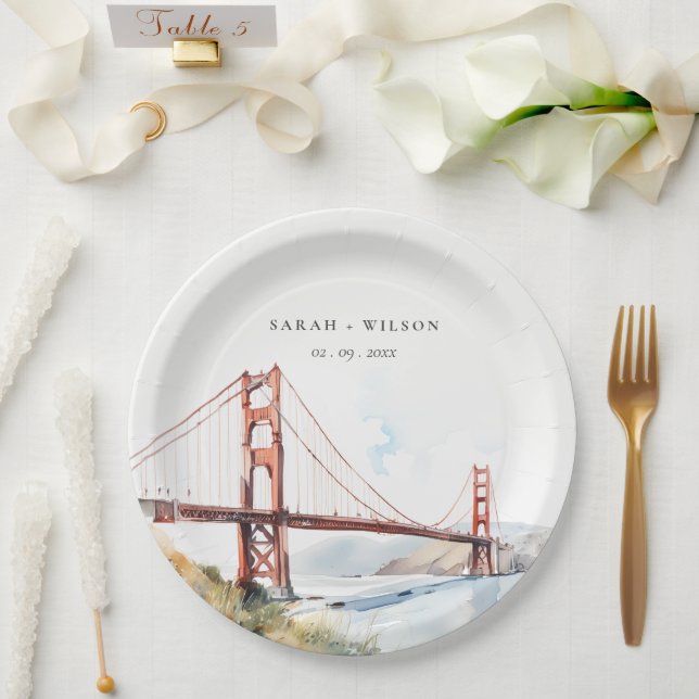 Prato De Papel San Francisco Golden Gate Bridge Landscape Wedding (Casamento)