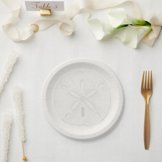 Prato De Papel Sand Dollar Beach Wedding Cake Plates (Casamento)