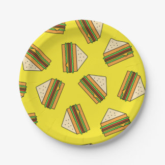 Prato De Papel Sandwich Seamless Pattern | Sandwich Puns| Sandwic