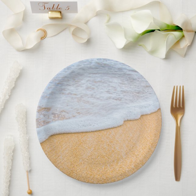 Prato De Papel Sandy Beach com Surf Foamy (Casamento)