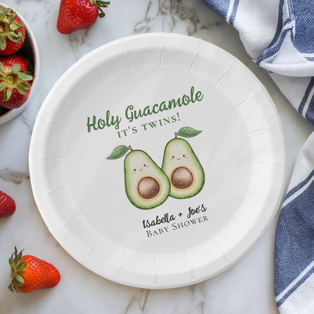Prato De Papel Santa Guacamole Gêmeos Engraçado Chá de fraldas (Criador carregado)