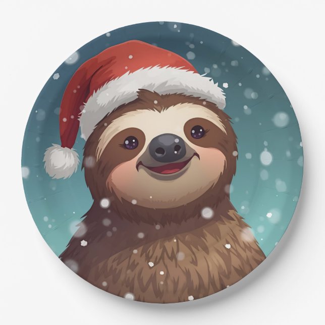 Prato De Papel Santa Sloth, Paper Plates (Frente)