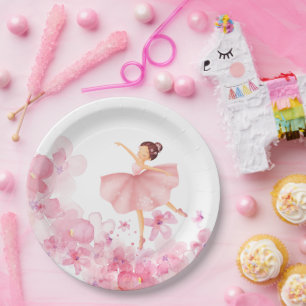 Prato De Papel Sapatilha de Ballet Rosa Combinando