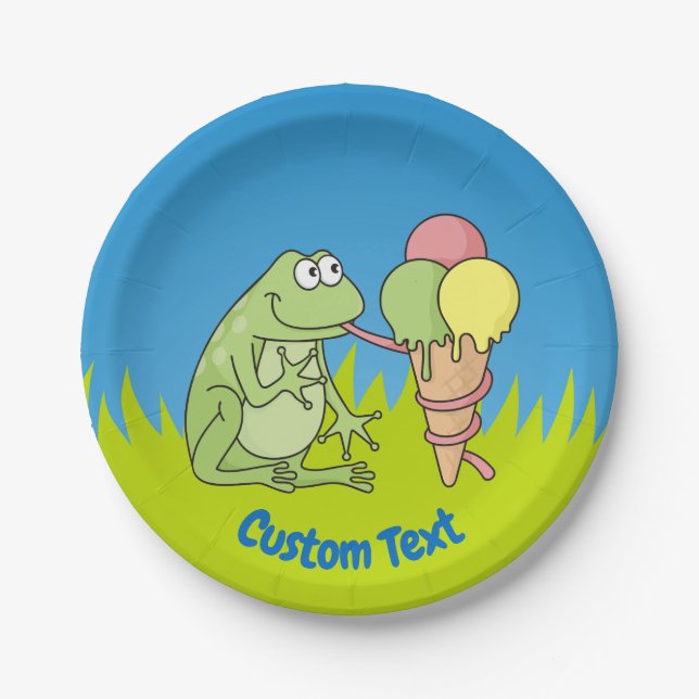 Prato De Papel Sapo com placa de papel Icecream (Frente)