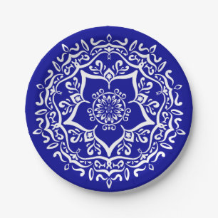 Prato De Papel Sapphire Mandala