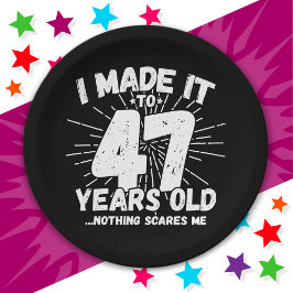 Prato De Papel Sarcástico de 47 anos Meme Engraçado 47º aniversár