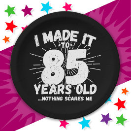 Prato De Papel Sarcástico de 85 anos Meme Engraçado 85º aniversár