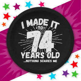 Prato De Papel Sarcástico Meme, de 74 anos, engraçado 74 anos