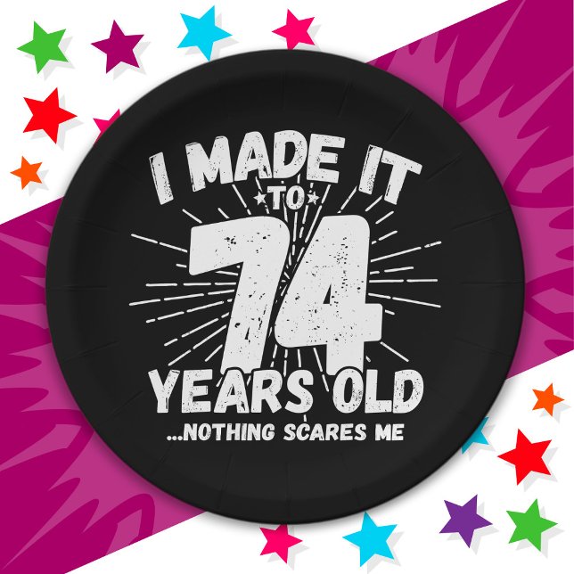 Prato De Papel Sarcástico Meme, de 74 anos, engraçado 74 anos (Criador carregado)