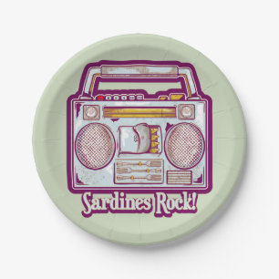 Prato De Papel Sardinha engraçada estéreo
