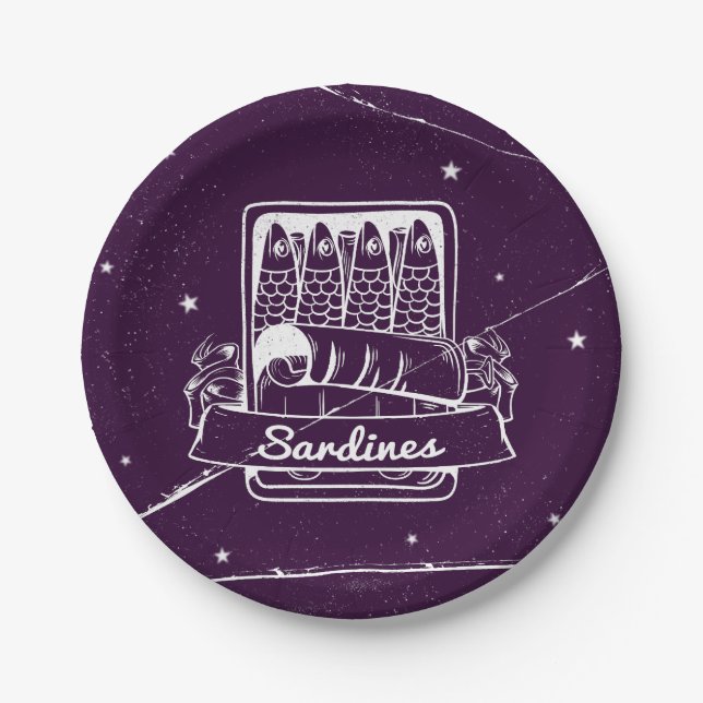 Prato De Papel Sardinhas em lata em estado de tensão (Frente)