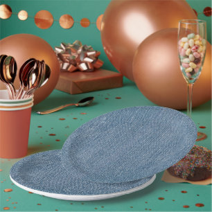 Prato De Papel Sarja de Nimes azul de Jean da fonte do partido